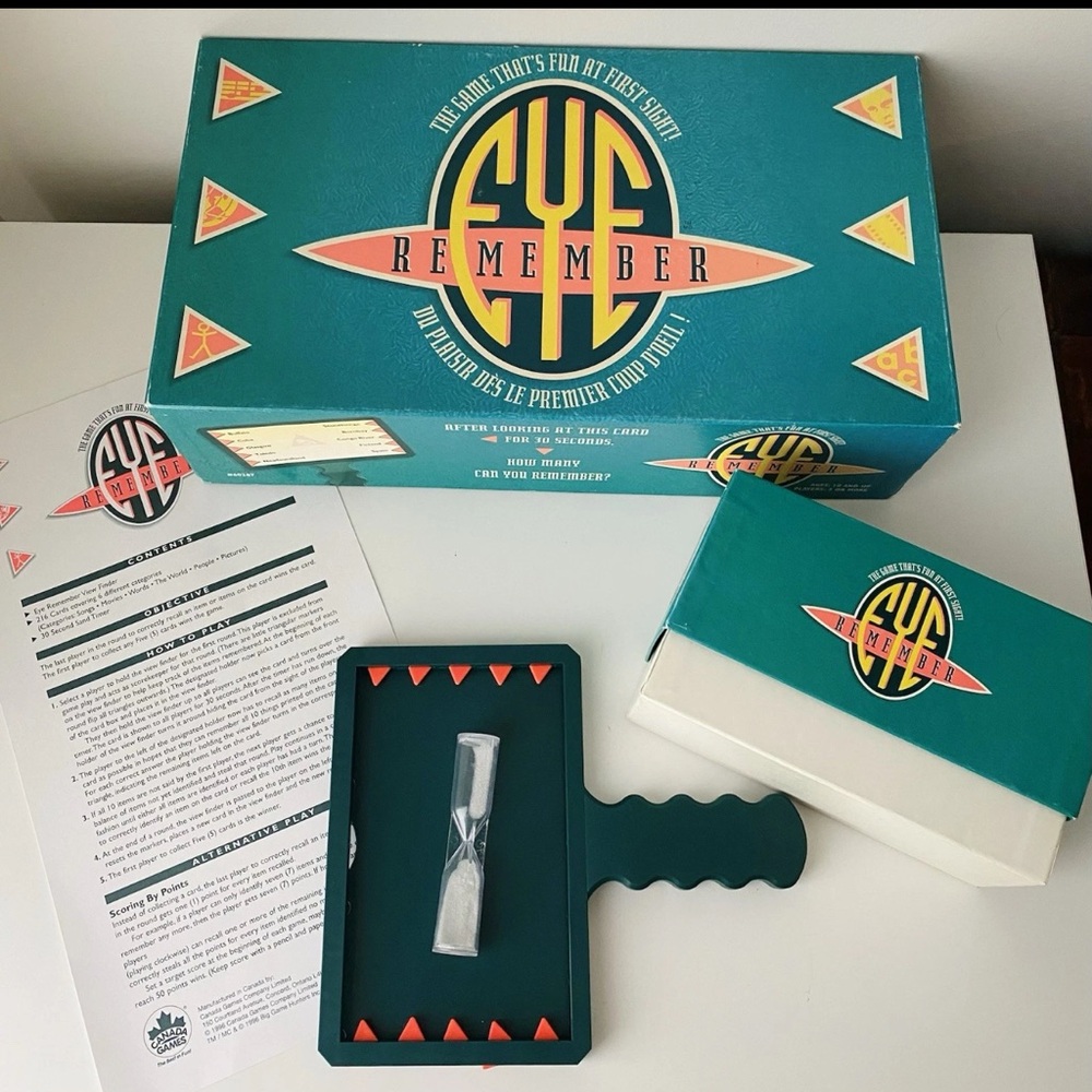 Vintage 1994 Eye Remember Board Game